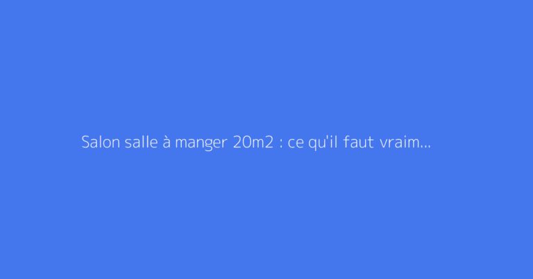 Salon salle à manger 20m2 : ce qu'il faut vraiment savoir