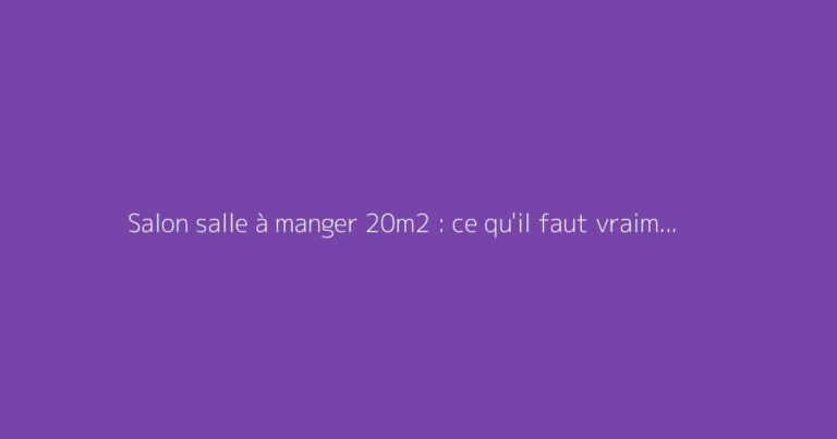 Salon salle à manger 20m2 : ce qu'il faut vraiment savoir