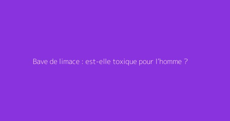 Bave de limace : est-elle toxique pour l’homme ?