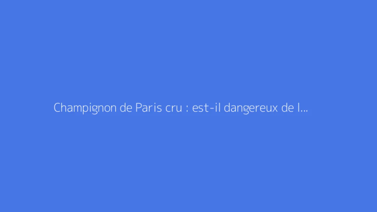 Champignon de Paris cru : est-il dangereux de le manger ?