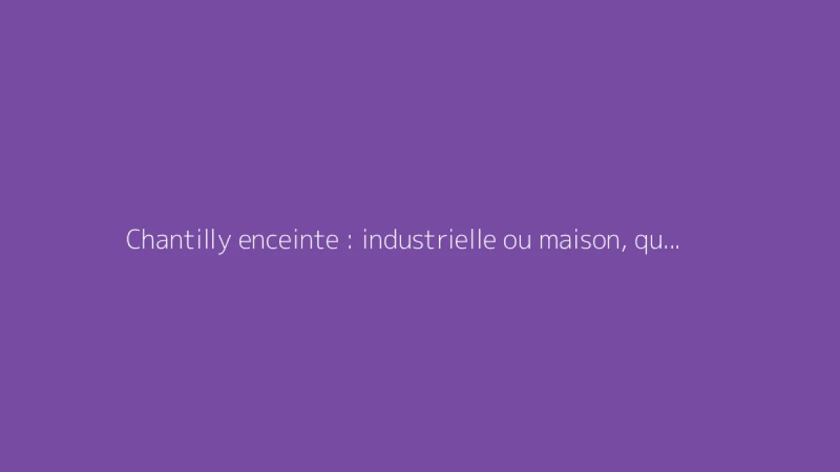 Chantilly enceinte : industrielle ou maison, quel risque ?