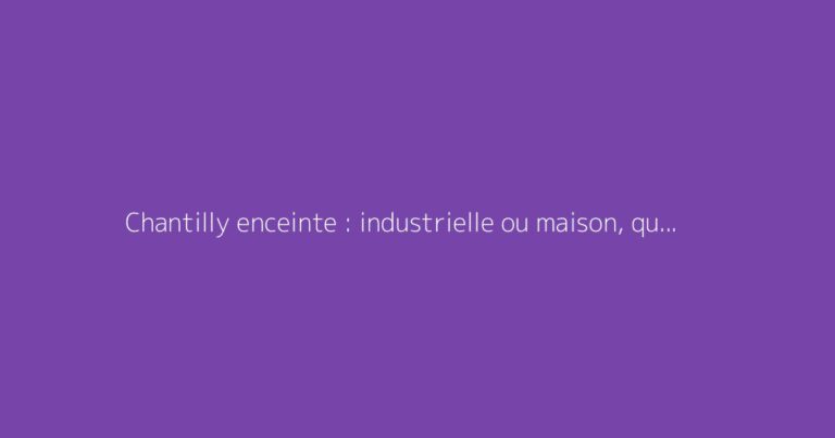 Chantilly enceinte : industrielle ou maison, quel risque ?